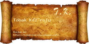 Tobak Károly névjegykártya
