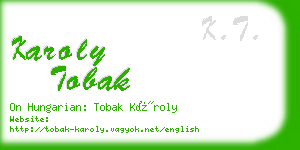 karoly tobak business card